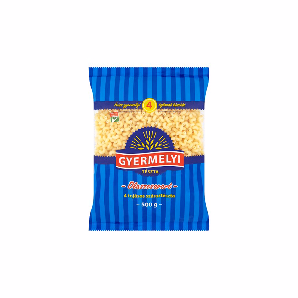 Száraztészta olaszcsavart GYERMELYI 4 tojásos 500 g