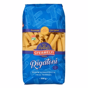 Száraztészta rigatoni GYERMELYI 2 tojásos durum 500 g