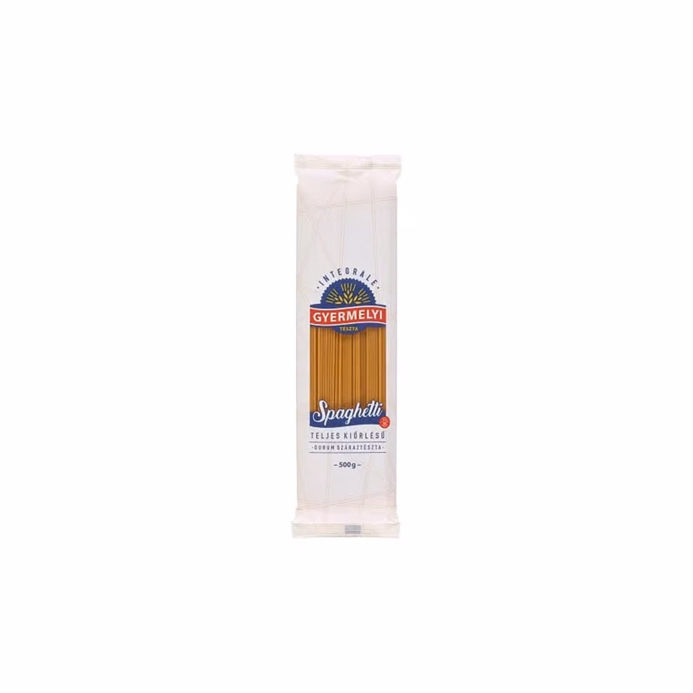 Száraztészta spagetti GYERMELYI teljes kiőrlésű durum 500 g