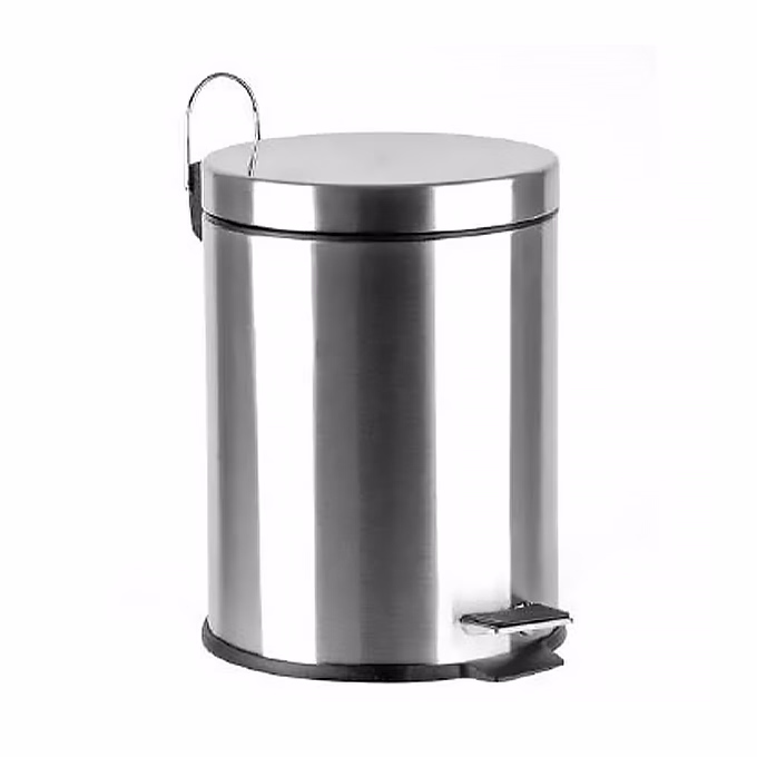 Szemetes pedálos kivehető műanyag vödörrel fém 5l