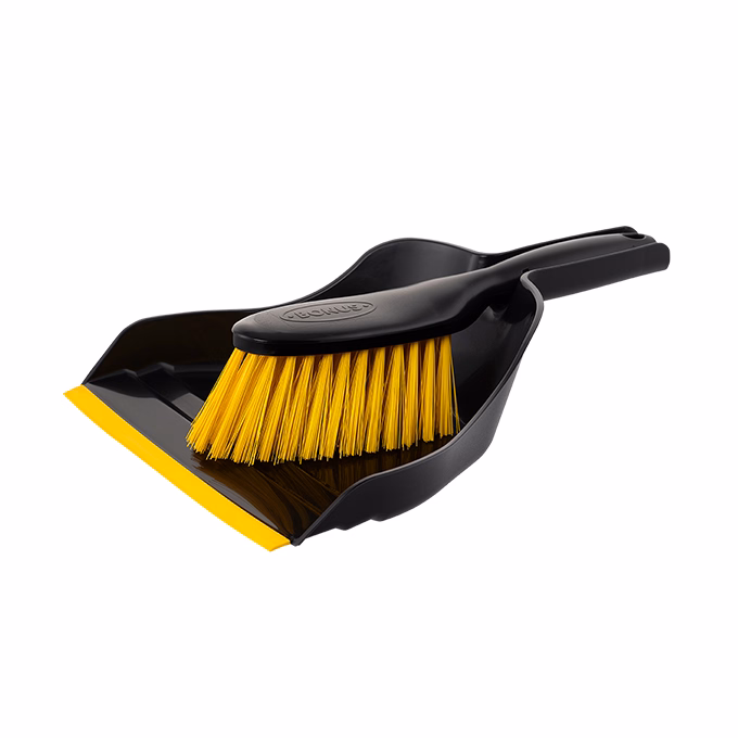 Szemeteslapát és kefe szett BONUS Handrix sárga gumiéllel