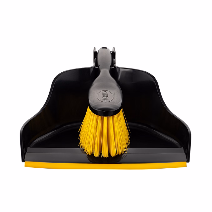 Szemeteslapát és kefe szett BONUS Handrix sárga gumiéllel