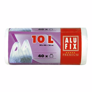 Szemeteszsák ALUFIX 10L 8 mikronos húzófüles 40 darabos