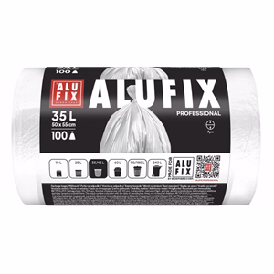 Szemeteszsák ALUFIX 35L fehér HDPE 50x55 cm 100 darabos