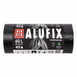 Szemeteszsák ALUFIX 60L fekete HDPE 60x80 cm 40 darabos