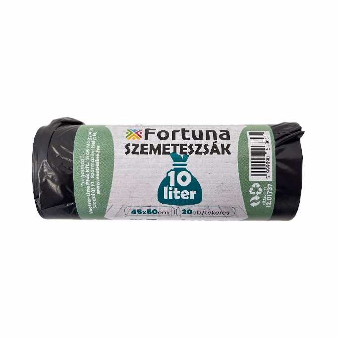 Szemeteszsák FORTUNA 10L fekete 45x50 cm 20 darabos