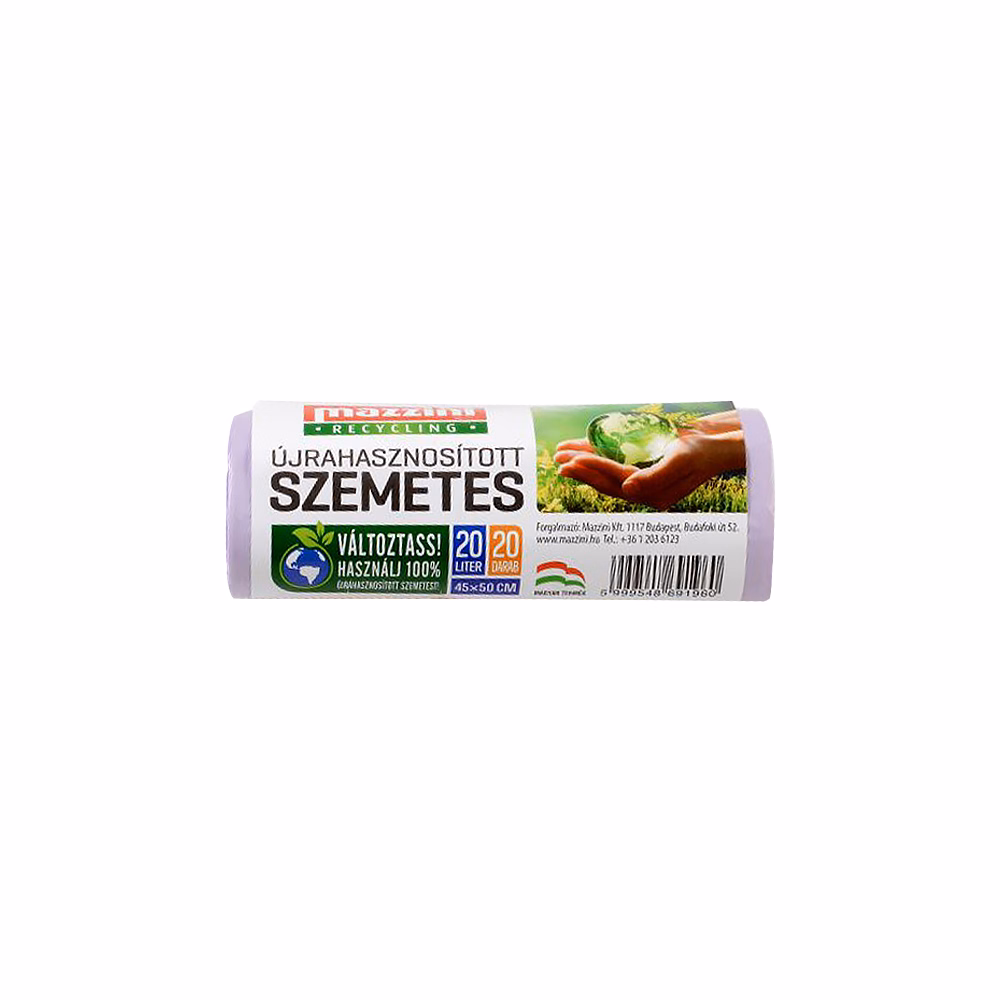 Szemeteszsák MAZZINI 20L újrahasznosított 20 darabos