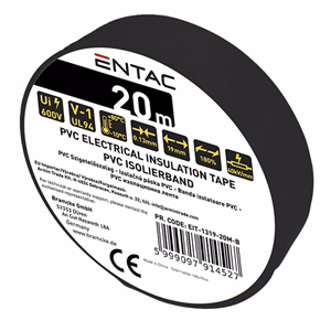 Szigetelőszalag ENTAC 19mmx20m fekete