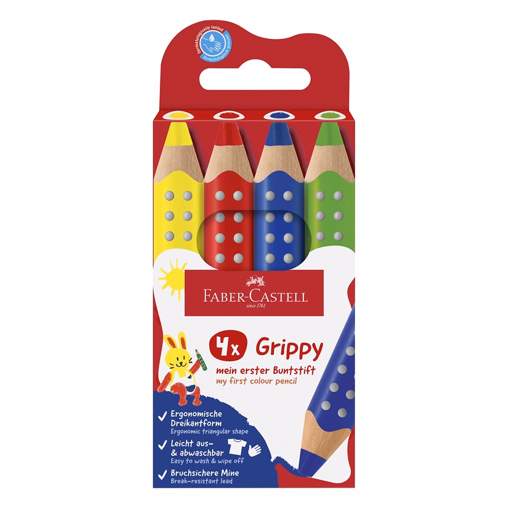 Színes Ceruza FABER-CASTELL Grippy alap színek 4 darabos