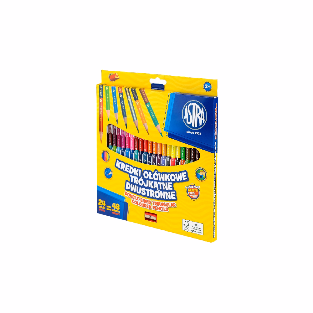 Színes ceruza ASTRA duo ajándék hegyezővel 24 színű