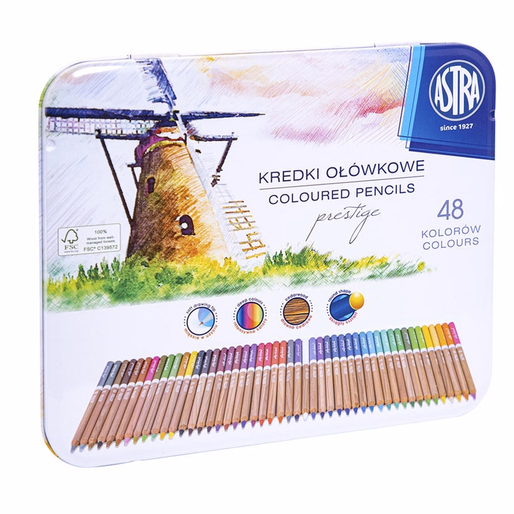 Színes ceruza ASTRA prestige fémdobozos 48 színű