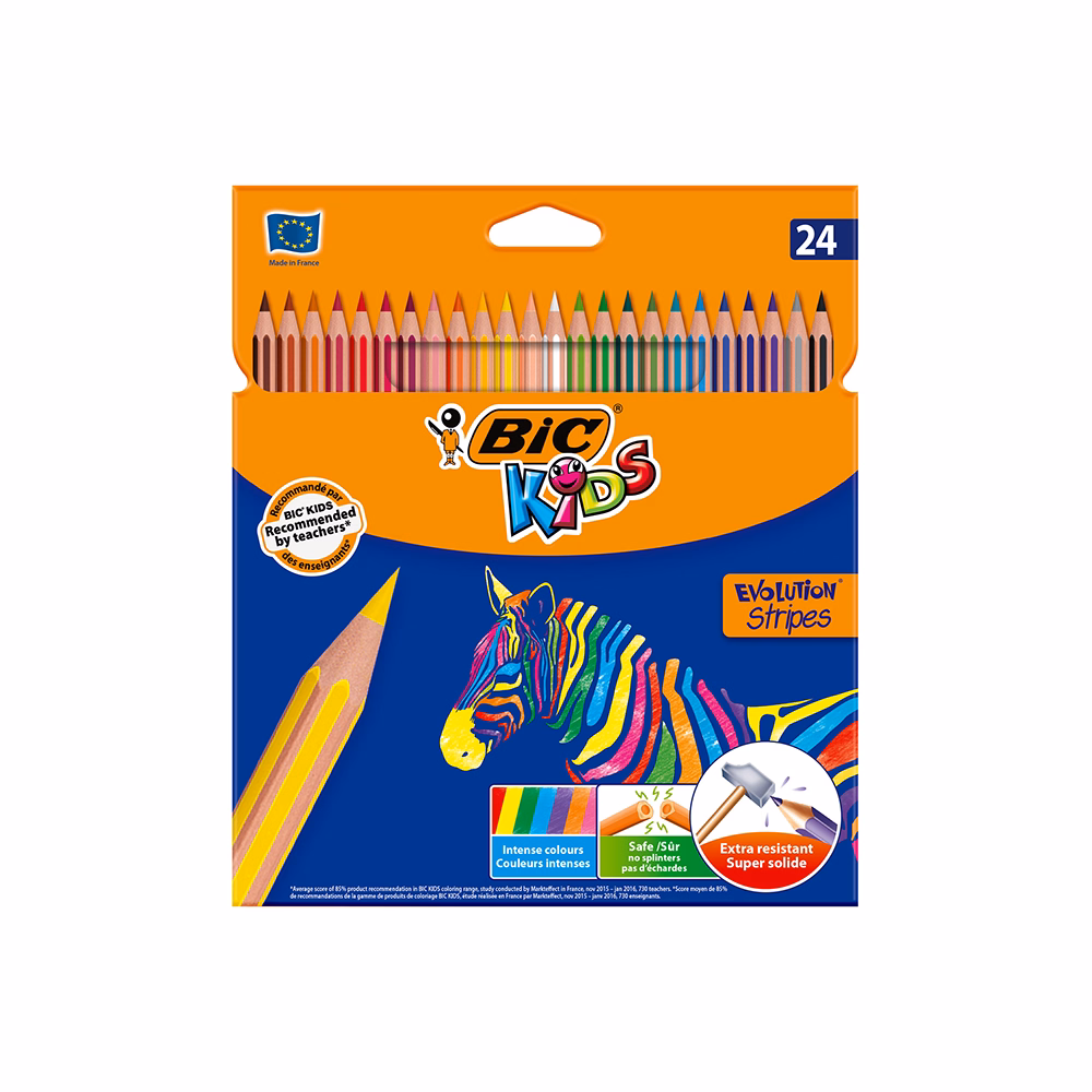 Színes ceruza BIC Kids Evolution hatszögletű környezetbarát 24 darabos készlet