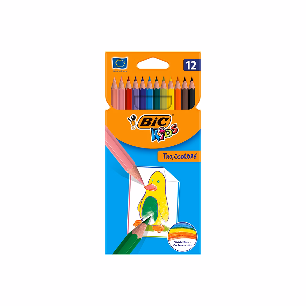 Színes ceruza BIC Kids Tropicolors hatszögletű 12 darabos Színes ceruza BIC Kids Tropicolors hatszögletű 12 darabos