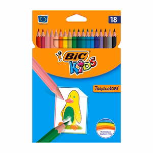 Színes ceruza BIC Kids Tropicolors hatszögletű 18 darabos
