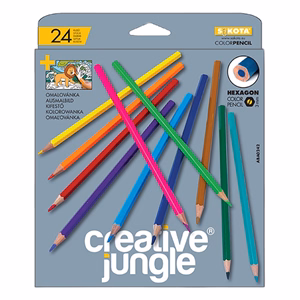 Színes ceruza CREATIVE JUNGLE grey háromszögletű 24 darabos