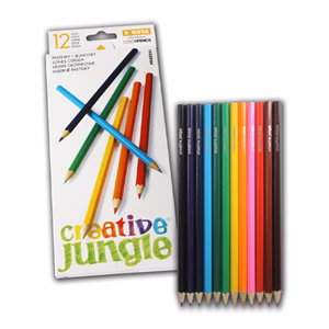 Színes ceruza CREATIVE JUNGLE hatszögletű fehér dobozos 12 darabos Színes ceruza CREATIVE JUNGLE hatszögletű fehér dobozos 12 darabos