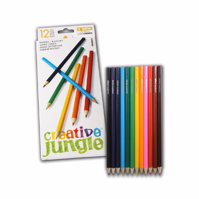 Színes ceruza CREATIVE JUNGLE hatszögletű fehér dobozos 12 darabos Színes ceruza CREATIVE JUNGLE hatszögletű fehér dobozos 12 darabos