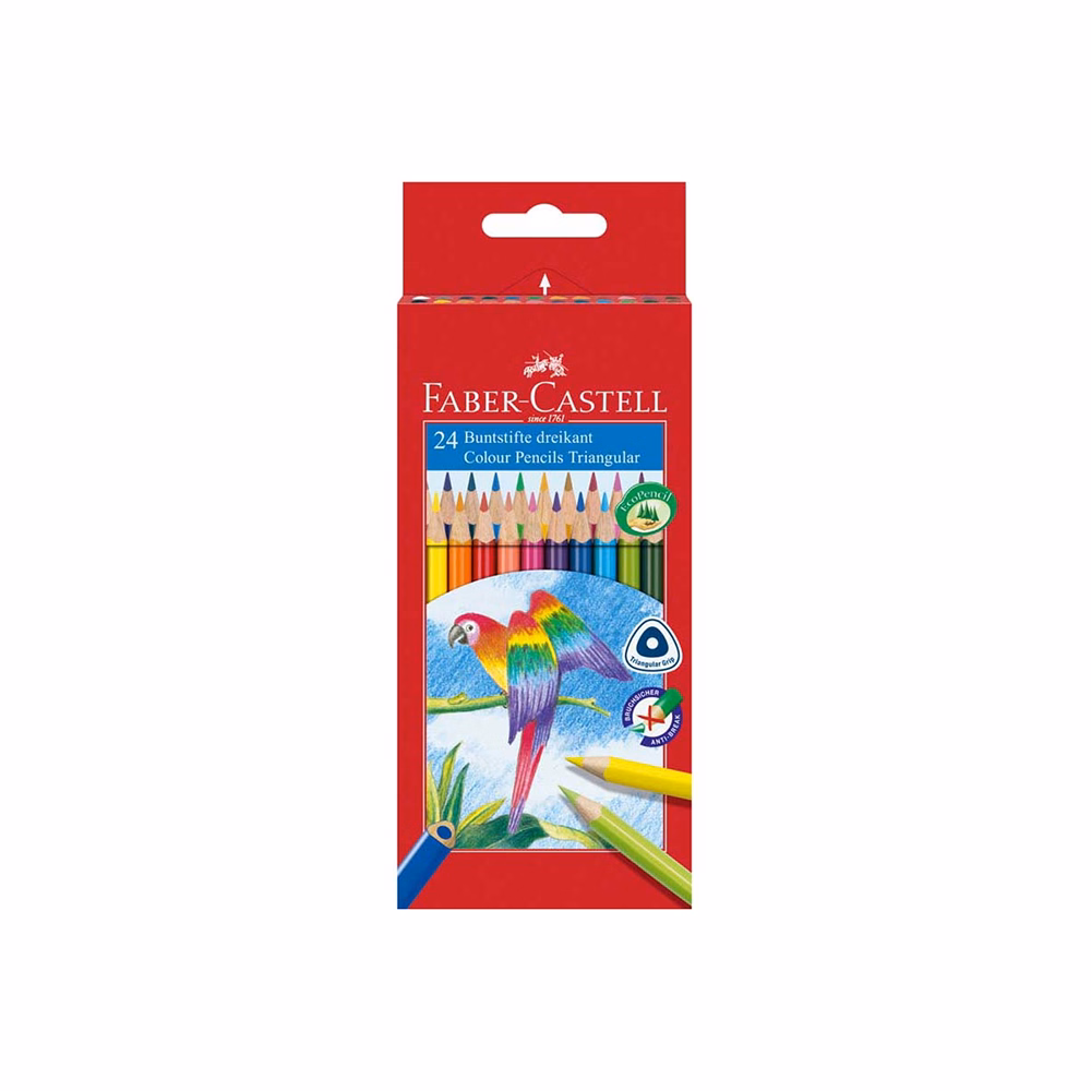 Színes ceruza FABER-CASTELL 1165 Papagáj háromszögletű 24 darabos