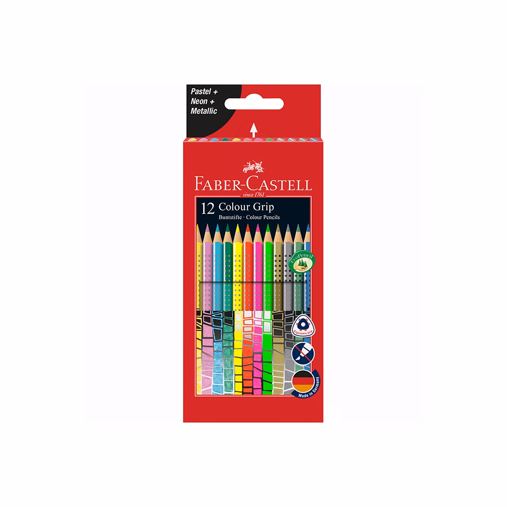 Színes ceruza FABER-CASTELL 2015 Colour Grip háromszögletű 12 darabos