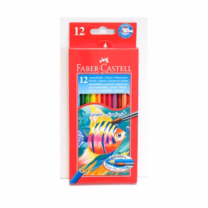 Színes ceruza FABER-CASTELL Aquarell hatszögletű 12 darabos+ecset