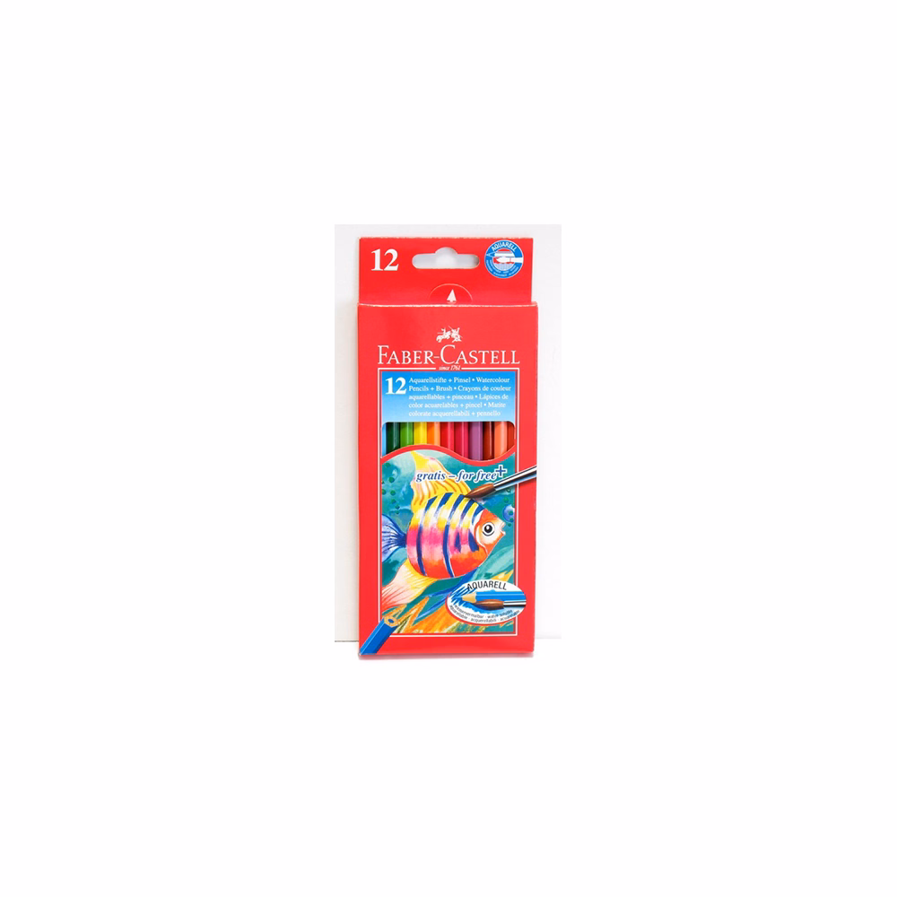 Színes ceruza FABER-CASTELL Aquarell hatszögletű 12 darabos+ecset