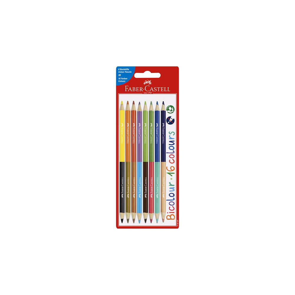 Színes ceruza FABER-CASTELL Bicolor kétszínű 8 darabos 16 színű