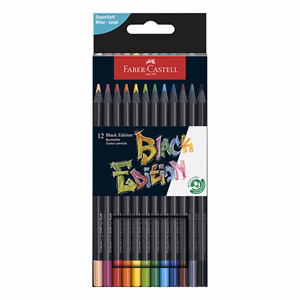 Színes ceruza FABER-CASTELL Black Edition fekete testű 12 darabos