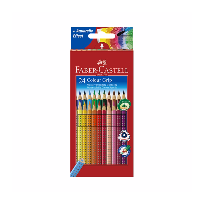 Színes ceruza FABER-CASTELL Grip háromszögletű 24 darabos