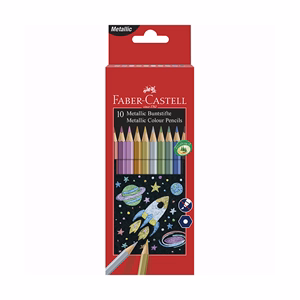 Színes ceruza FABER-CASTELL Hexagonal hatszögletű metál színek 10 darabos