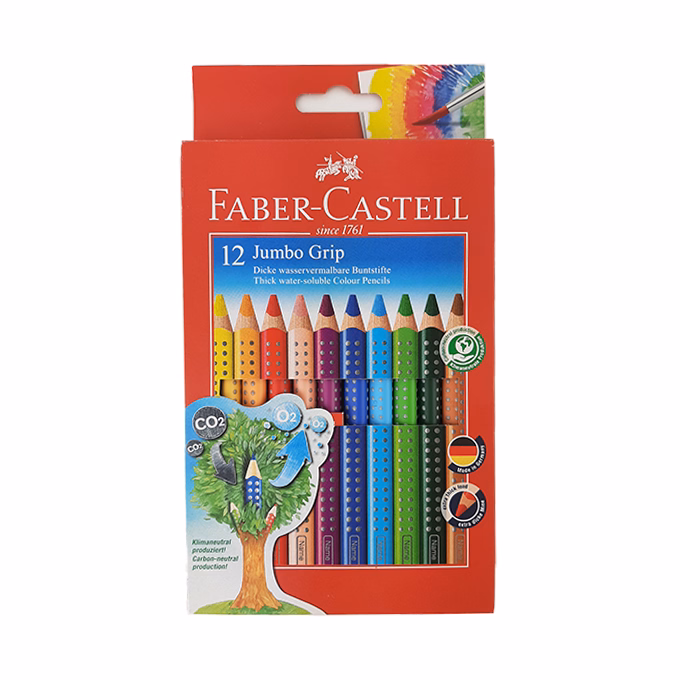 Színes ceruza FABER-CASTELL Jumbo Grip háromszögletű 12 darabos