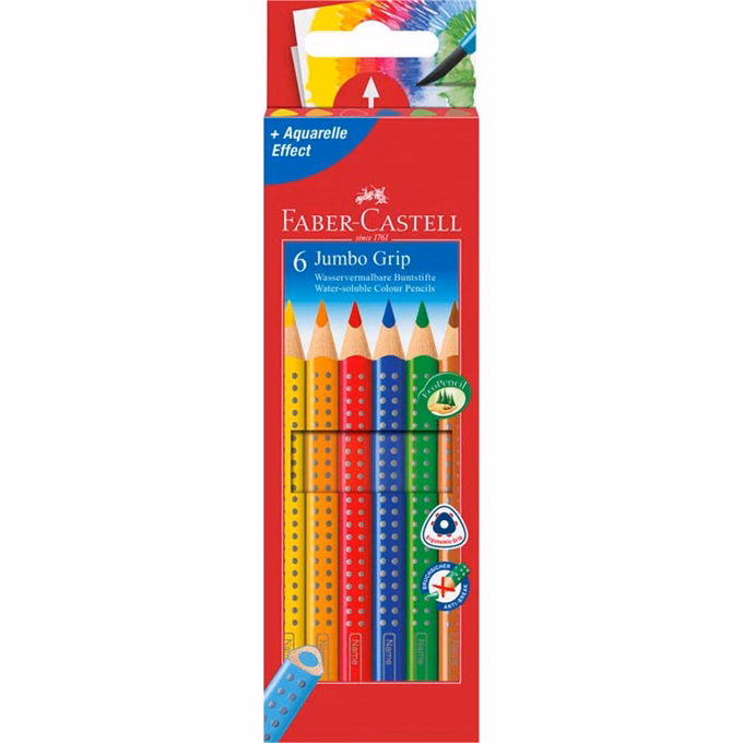 Színes ceruza FABER-CASTELL Jumbo Grip háromszögletű 6 darabos