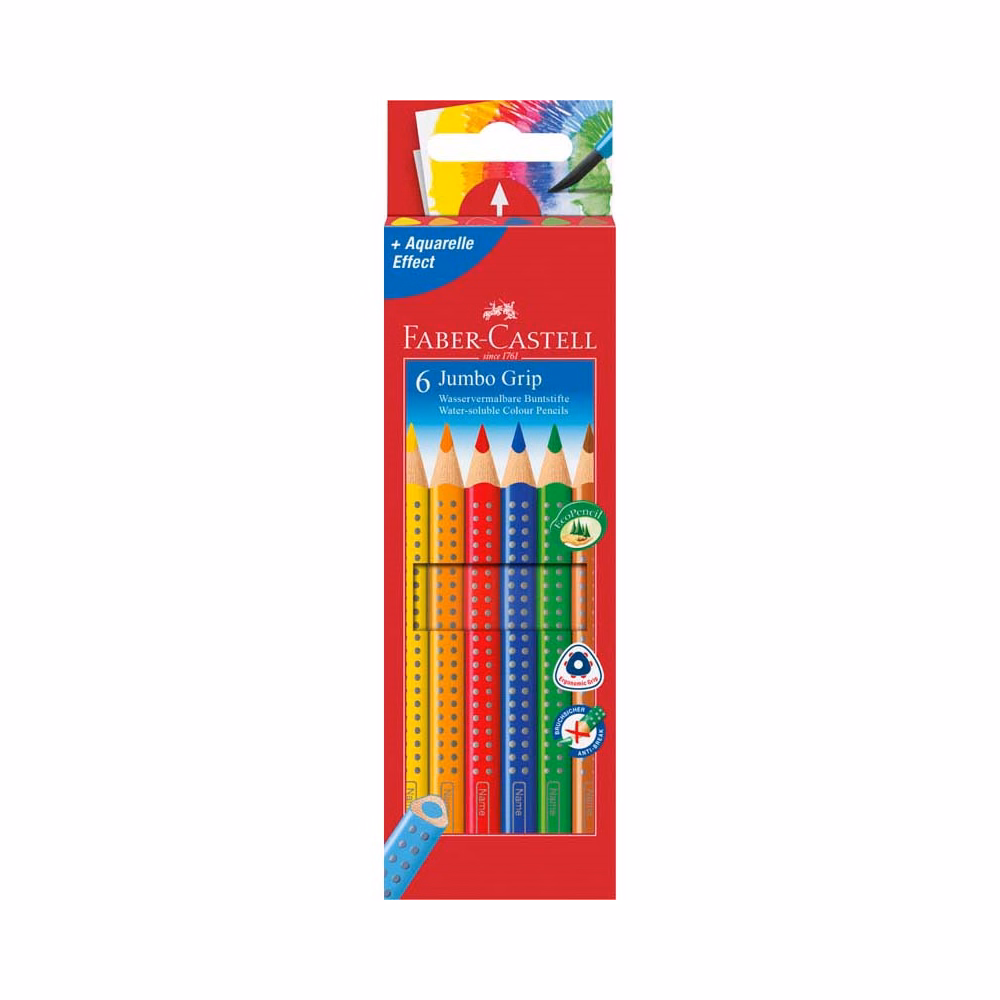 Színes ceruza FABER-CASTELL Jumbo Grip háromszögletű 6 darabos