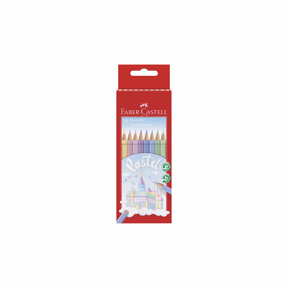 Színes ceruza FABER-CASTELL Pasztell hatszögletű 10 darabos Színes ceruza FABER-CASTELL Pasztell hatszögletű 10 darabos