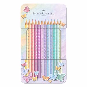 Színes ceruza FABER-CASTELL Sparkle pasztell fém dobozos 12 darabos