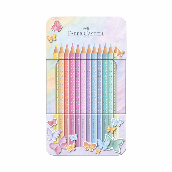 Színes ceruza FABER-CASTELL Sparkle pasztell fém dobozos 12 darabos