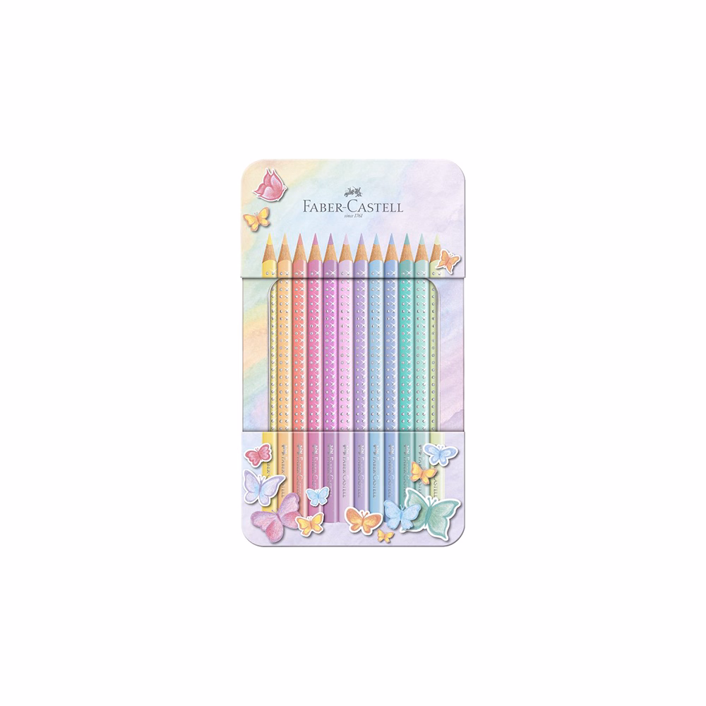 Színes ceruza FABER-CASTELL Sparkle pasztell fém dobozos 12 darabos