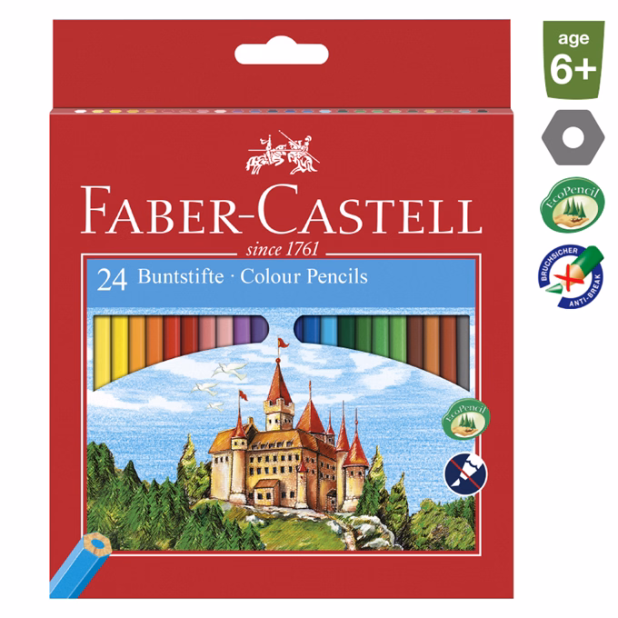 Színes ceruza FABER-CASTELL hatszögletű 24 darabos