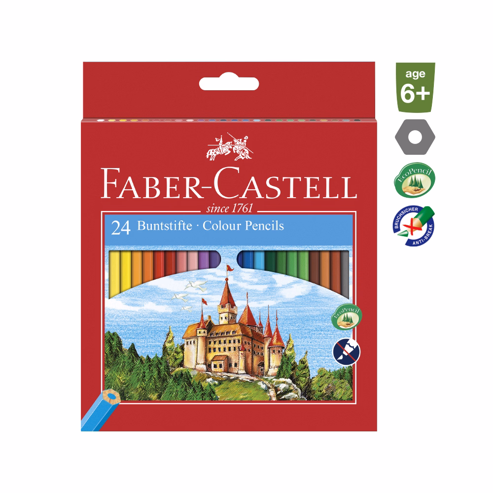 Színes ceruza FABER-CASTELL hatszögletű 24 darabos