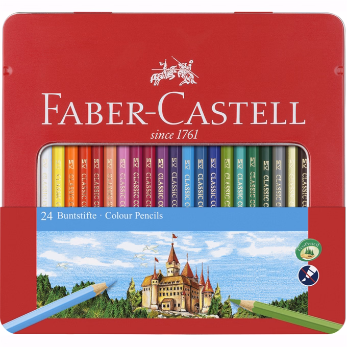 Színes ceruza FABER-CASTELL hatszögletű fémdobozos 24 darabos Színes ceruza FABER-CASTELL hatszögletű fémdobozos 24 darabos