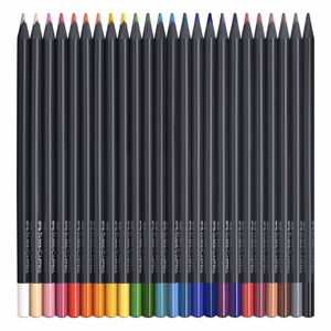 Színes ceruza FABER-CASTELL Black Edition háromszögletű fekete testű 24 darabos