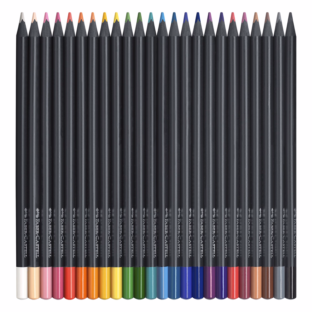 Színes ceruza FABER-CASTELL Black Edition háromszögletű fekete testű 24 darabos