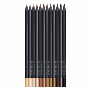 Színes ceruza FABER-CASTELL Black Edition háromszögletű fekete testű testszín 12 darabos