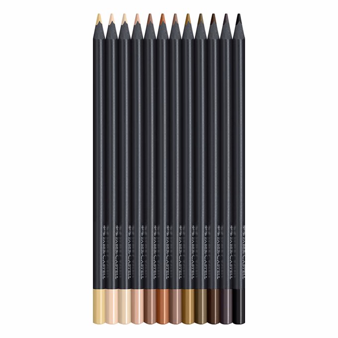 Színes ceruza FABER-CASTELL Black Edition háromszögletű fekete testű testszín 12 darabos