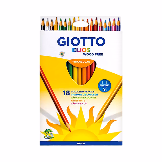 Színes ceruza GIOTTO elios háromszögletű 18 darabos