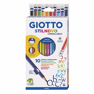 Színes ceruza GIOTTO hegyezővel, radírral 10 darabos Színes ceruza GIOTTO hegyezővel, radírral 10 darabos