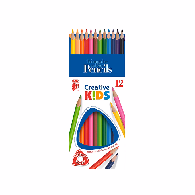 Színes ceruza ICO Creative Kids háromszögletű 12 darabos Színes ceruza ICO Creative Kids háromszögletű 12 darabos