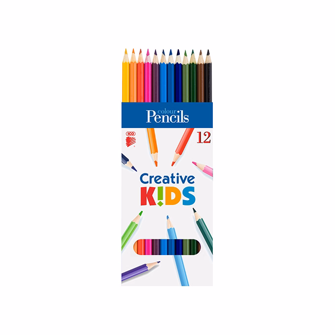 Színes ceruza ICO Creative Kids hatszögletű 12 darabos