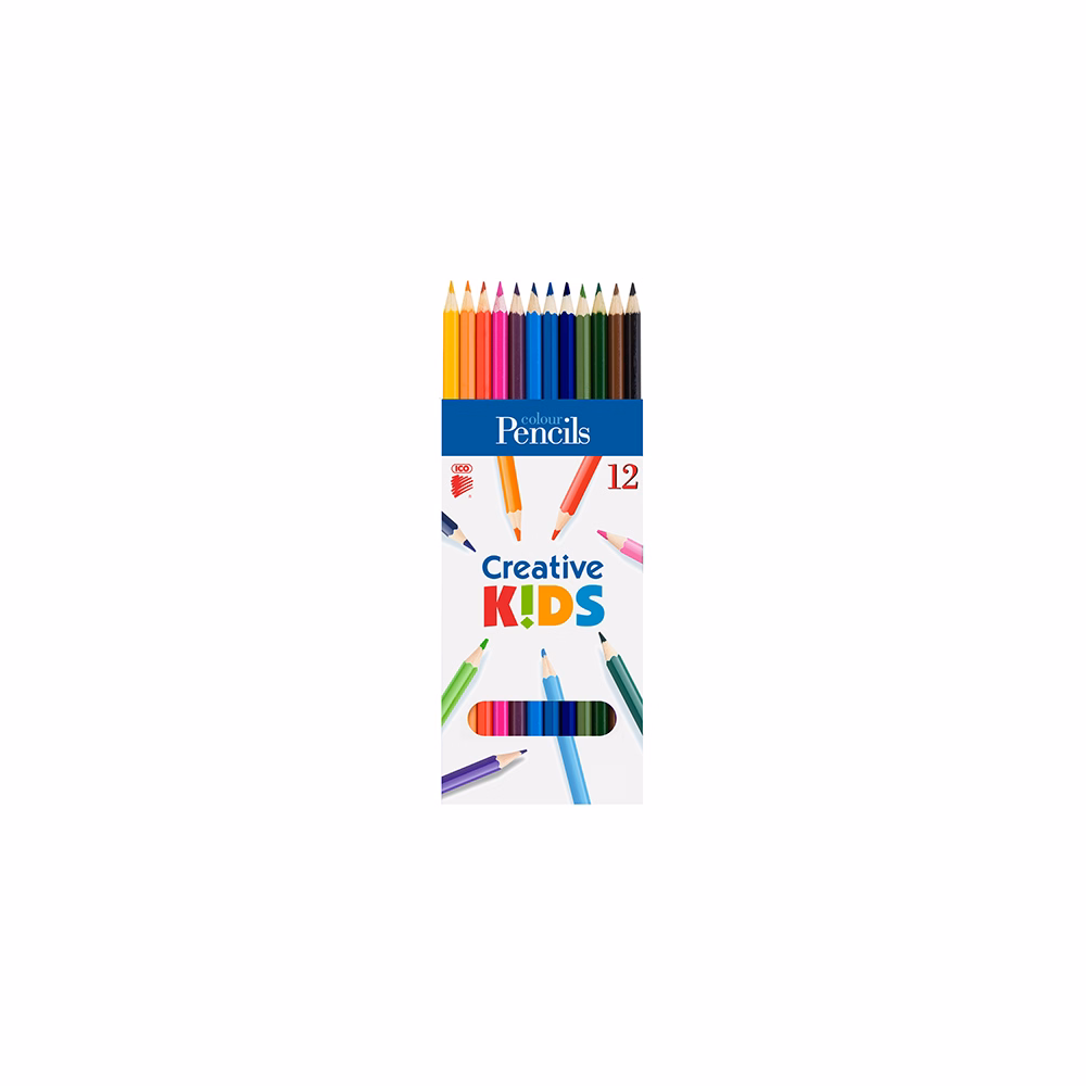 Színes ceruza ICO Creative Kids hatszögletű 12 darabos