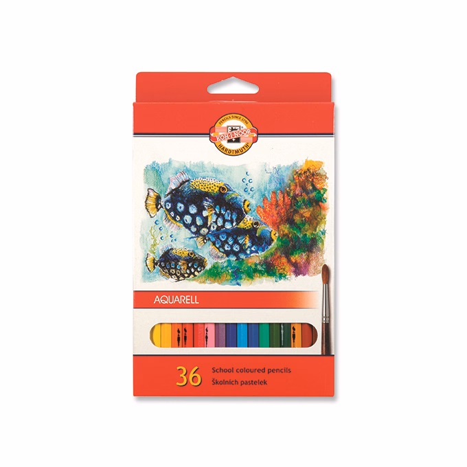 Színes ceruza KOH-I-NOOR 3719 Mondeluz Aquarell hatszögletű 36 darabos