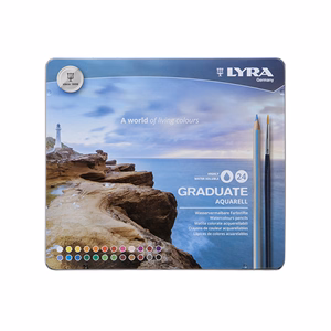 Színes ceruza LYRA Graduate Aquarell hatszögletű fémdoboz 24 darabos